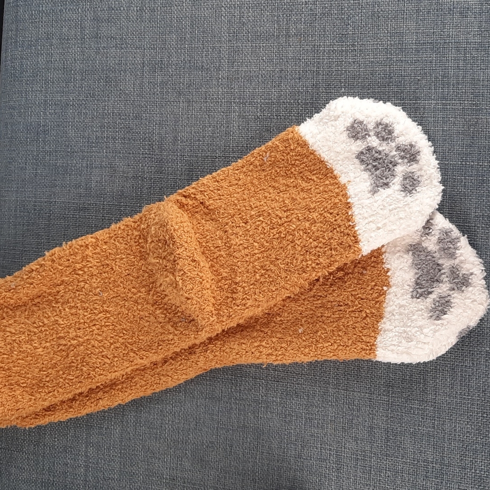 Cat Paw Foot Socks Sox Sock Fuzzy Soft Slipper Thick Warm Cozy Unisex Kids Child